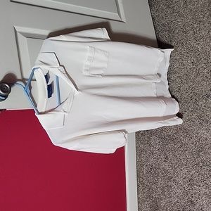 Men's white polo style shirt